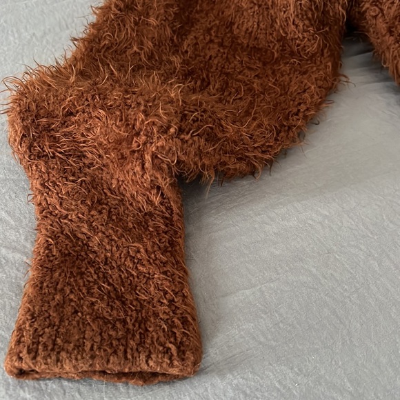 FREE PEOPLE BROWN FUZZY SWEATER S - Picture 8 of 10